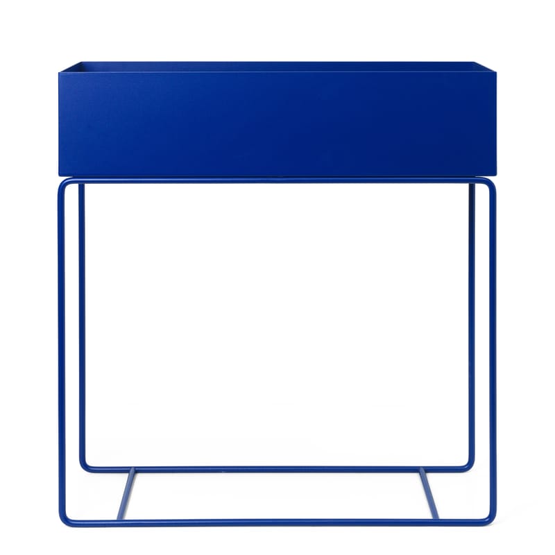 Furniture - Kids Furniture - Plant Box Standing flowerpot metal blue / L 60 x H 65 cm x Depth 25 cm - Ferm Living - Bright blue - Steel