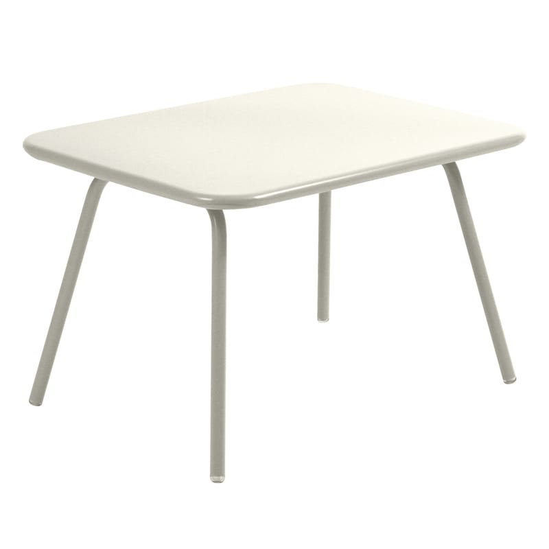 Mobilier - Tables basses - Table basse Luxembourg Kid métal gris / 75 x 55 cm - Fermob - Gris argile - Acier laqué