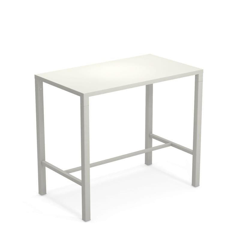Mobilier - Mange-debout et bars - Table haute Nova métal blanc / 120 x 70 cm x H 105 cm - Emu - Blanc mat - Acier verni