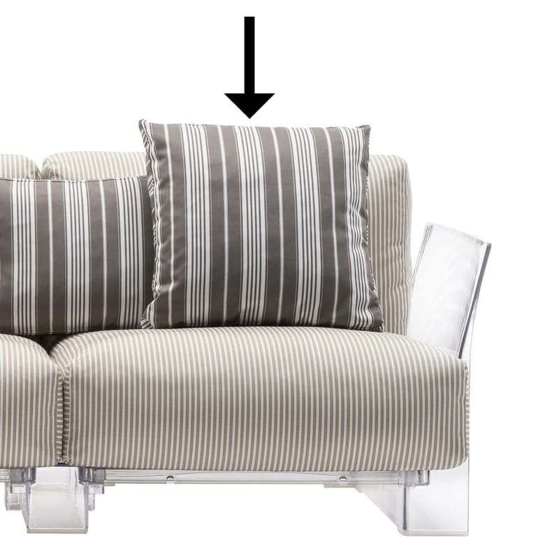 Möbel - Sofas - Armlehne  textil grau / 48 x 48 cm - Kartell - 48 x 48 cm / taubengrau - geschäumtes Polyurhethan, Polyacryl-Gewebe