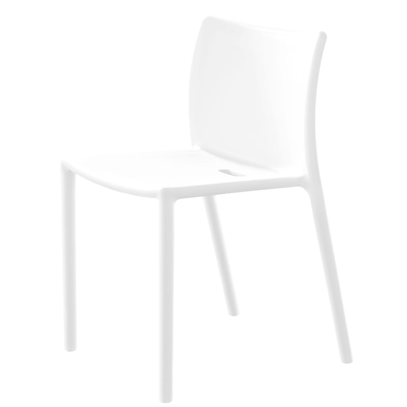 Mobilier - Chaises, fauteuils de salle à manger - Chaise empilable Air-Chair blanc / Jasper Morrison, 2000 - Magis - Blanc Pur - polypropylène chargé fibre de verre
