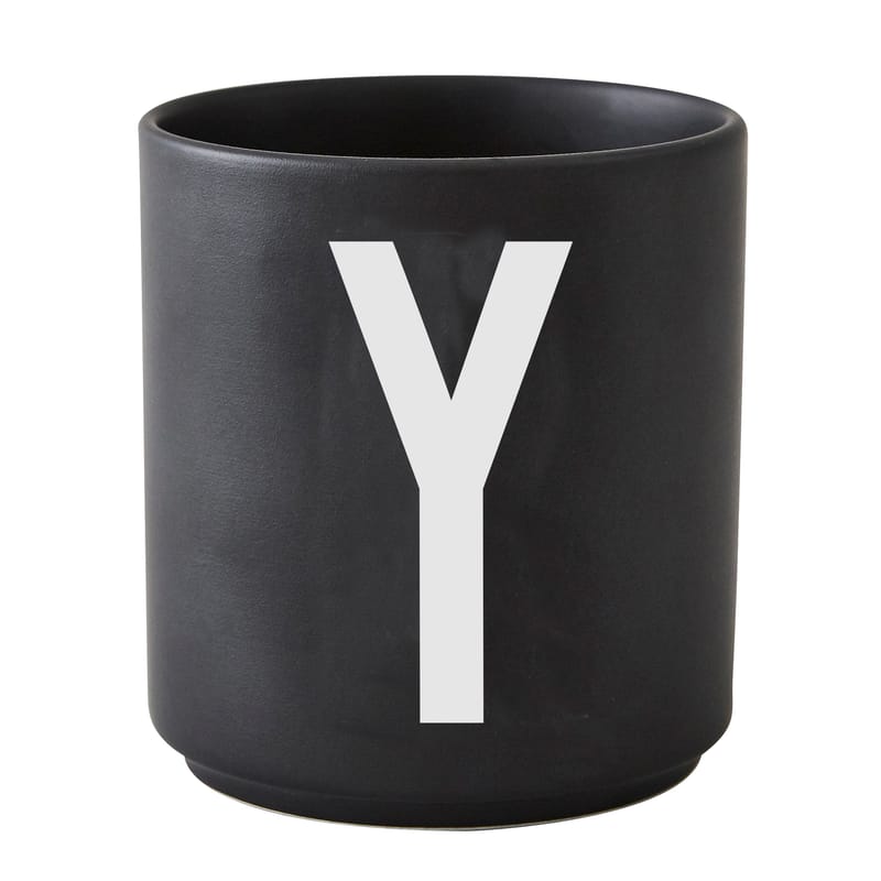 Table et cuisine - Tasses et mugs - Mug A-Z céramique noir / Porcelaine - Lettre Y - Design Letters - Noir / Lettre Y - Porcelaine de Chine