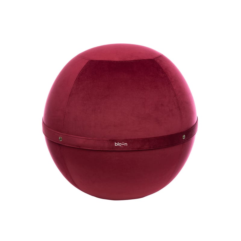 Mobilier - Poufs - Pouf Ballon Velvet Regular tissu rouge / Siège ergonomique - Velours - Ø 55 cm - BLOON PARIS - Rubis - PVC, Velours