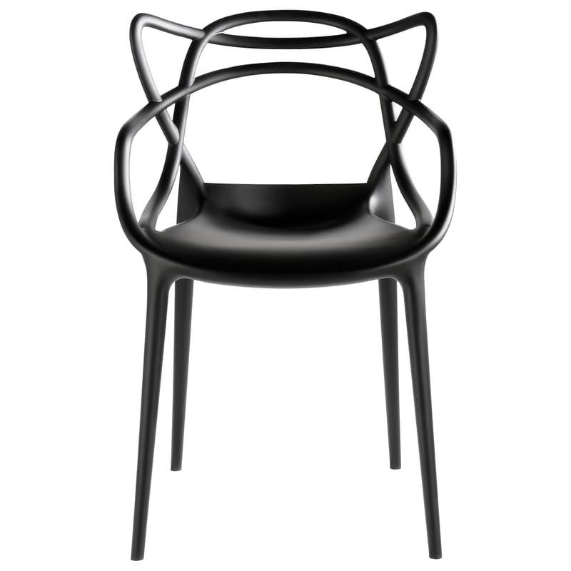 Furniture - Chairs - Masters Stacking chair plastic material black / Plastic - Kartell - Black - Recycled thermoplastic technopolymer