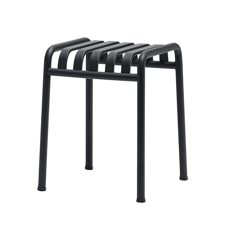 Furniture - Stools - Palissade Stool metal grey black H 45 cm  - R & E Bouroullec - Hay - Anthracite - Electro galvanized steel, Peinture époxy