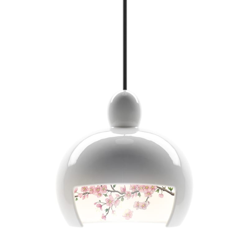 Luminaire - Suspensions - Suspension Juuyo - Peach Flowers céramique blanc - Moooi - Blanc - Motif fleurs de pêcher - Céramique, Textile