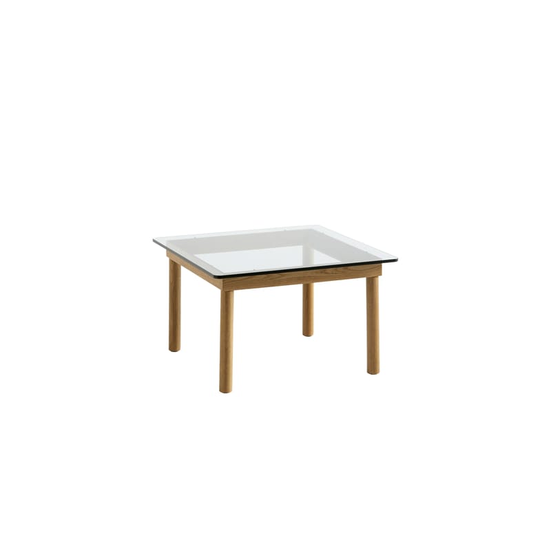 Mobilier - Tables basses - Table basse Kofi verre bois naturel / 60 x 60 cm - Hay - Chêne / Verre transparent - Chêne massif, Verre trempé