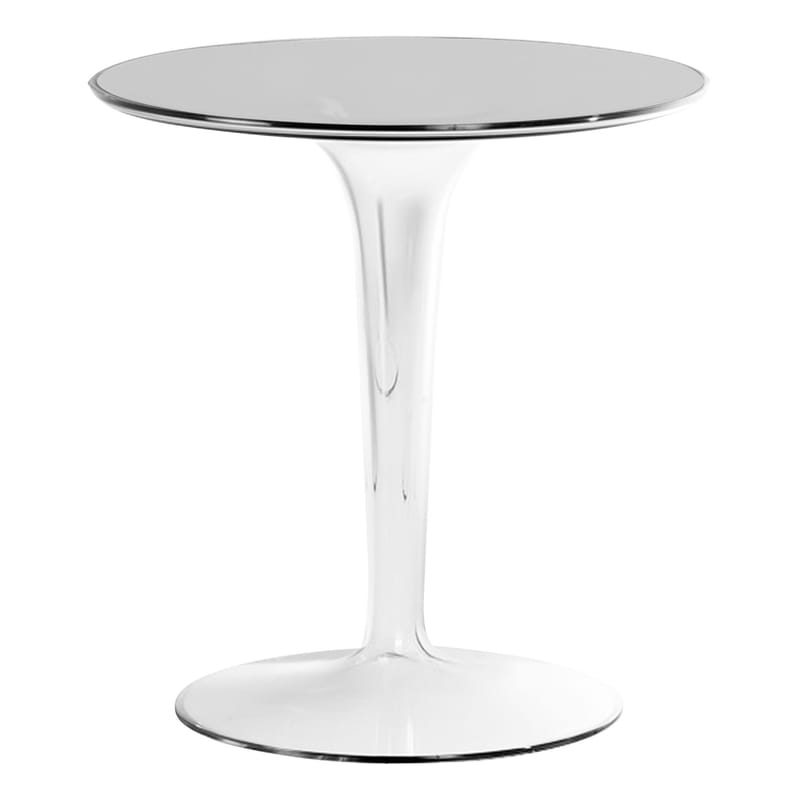 Mobilier - Tables basses - Table d\'appoint Tip Top plastique transparent / Plateau PMMA - Kartell - Cristal / Pied cristal - PMMA
