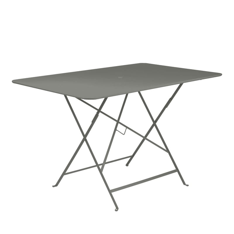 Jardin - Tables de jardin - Table pliante Bistro métal vert / 117 x 77 cm - 6 personnes - Trou parasol - Fermob - Romarin - Acier peint