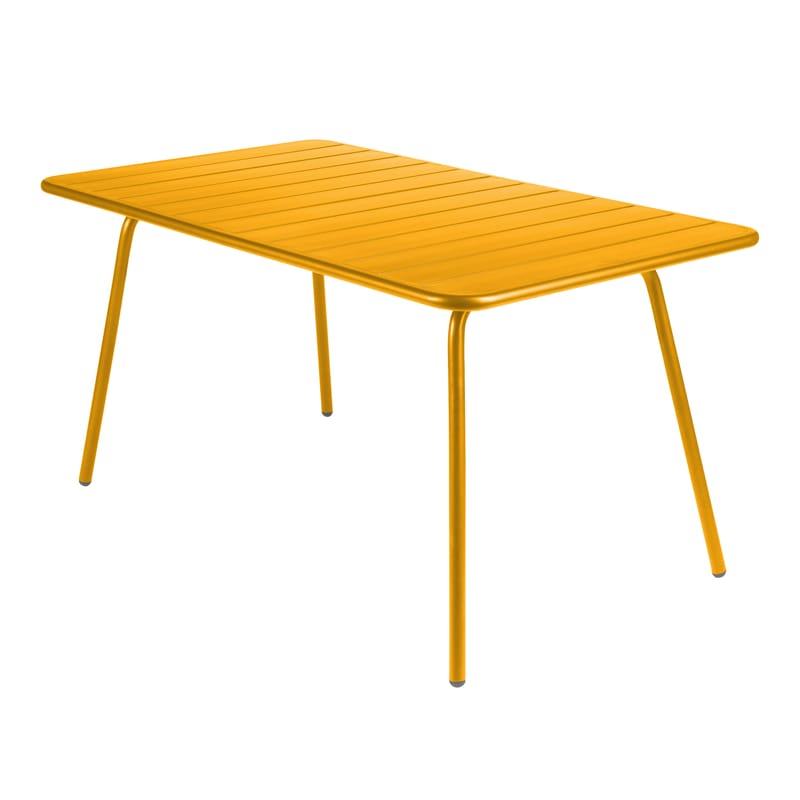 Jardin - Tables de jardin - Table rectangulaire Luxembourg métal jaune / 6 personnes - 143 x 80 cm - Aluminium - Fermob - Miel - Aluminium laqué