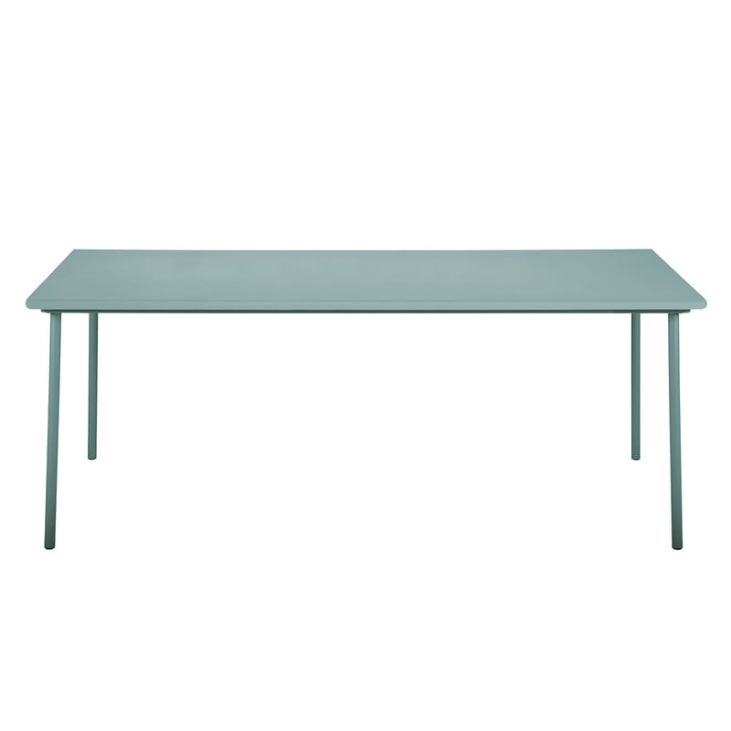 Jardin - Tables de jardin - Table rectangulaire Patio métal vert / 240 x 100 cm - Tôle pleine - Tolix - Vert Lichen - Acier inoxydable