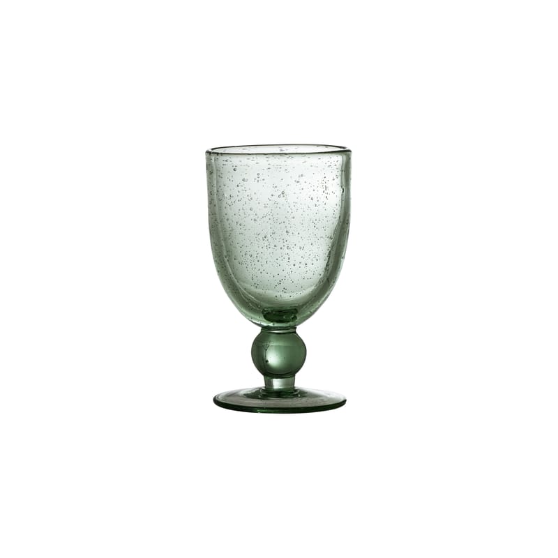 Table et cuisine - Verres  - Verre à vin Manela verre vert / 430 ml - Ø 9 x H 15,5 cm / Verre soufflé - Bloomingville - Verre à vin - Verre soufflé bouche