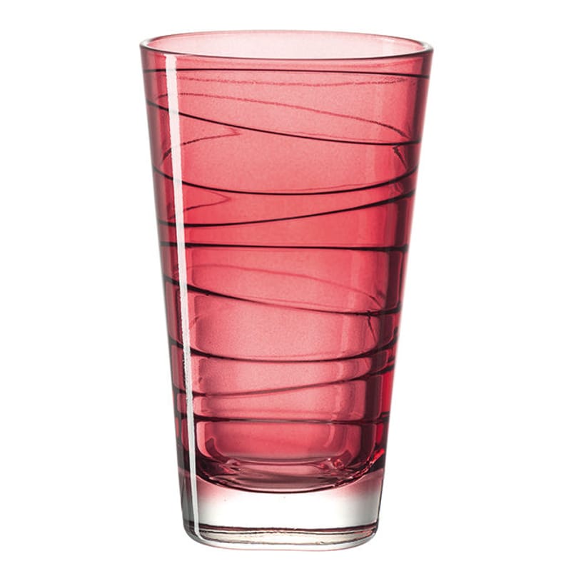 Table et cuisine - Verres  - Verre long drink Vario verre rouge / H 12,6 cm - Leonardo - Rouge - Verre