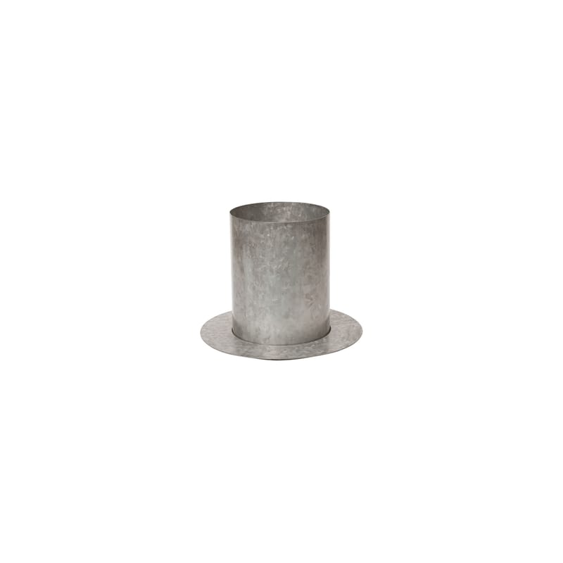 Jardin - Pots et plantes - Cache-pot Auran Small métal / Ø 25 x H 21 cm - Ferm Living - Fer galvanisé - Fer galvanisé