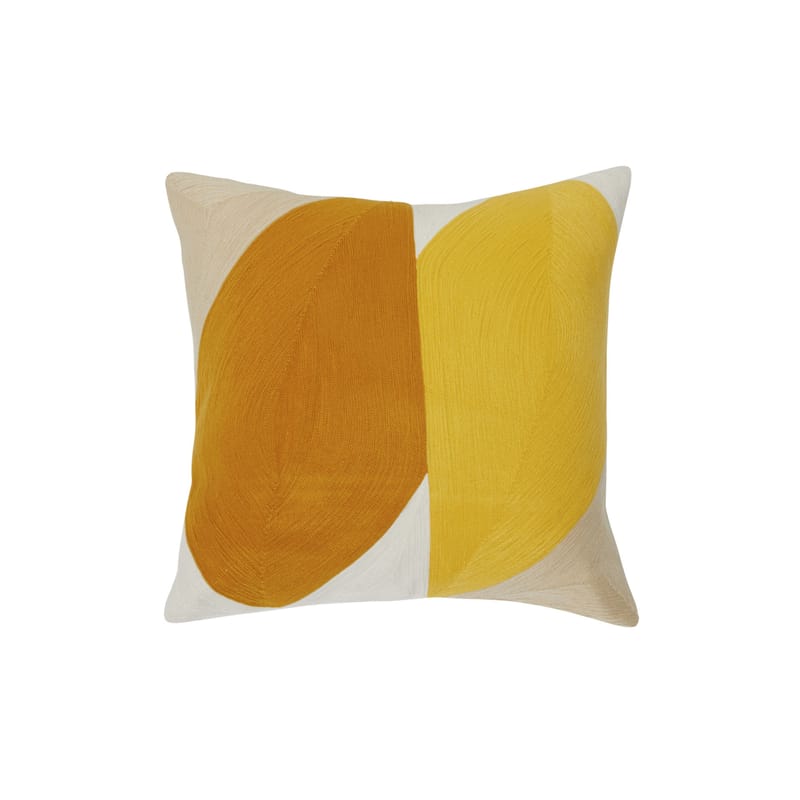 Décoration - Coussins - Coussin illusion tissu jaune / 42 x 42 cm - Coton brodé - Maison Sarah Lavoine - Soleil - Coton, Fibre de silicone