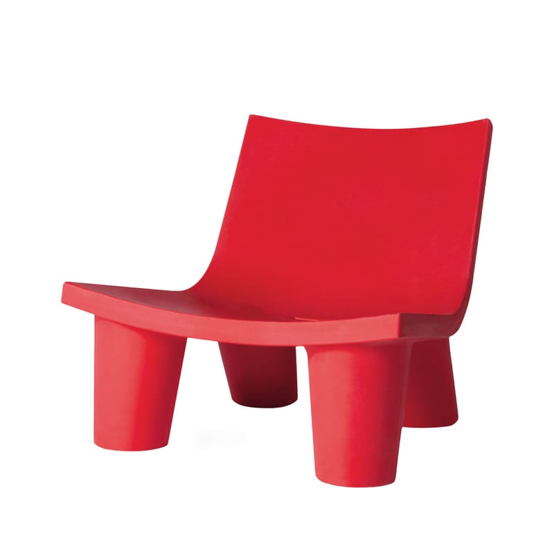 Mobilier - Mobilier Ados - Fauteuil bas Low Lita plastique rouge - Slide - Rouge - polyéthène recyclable