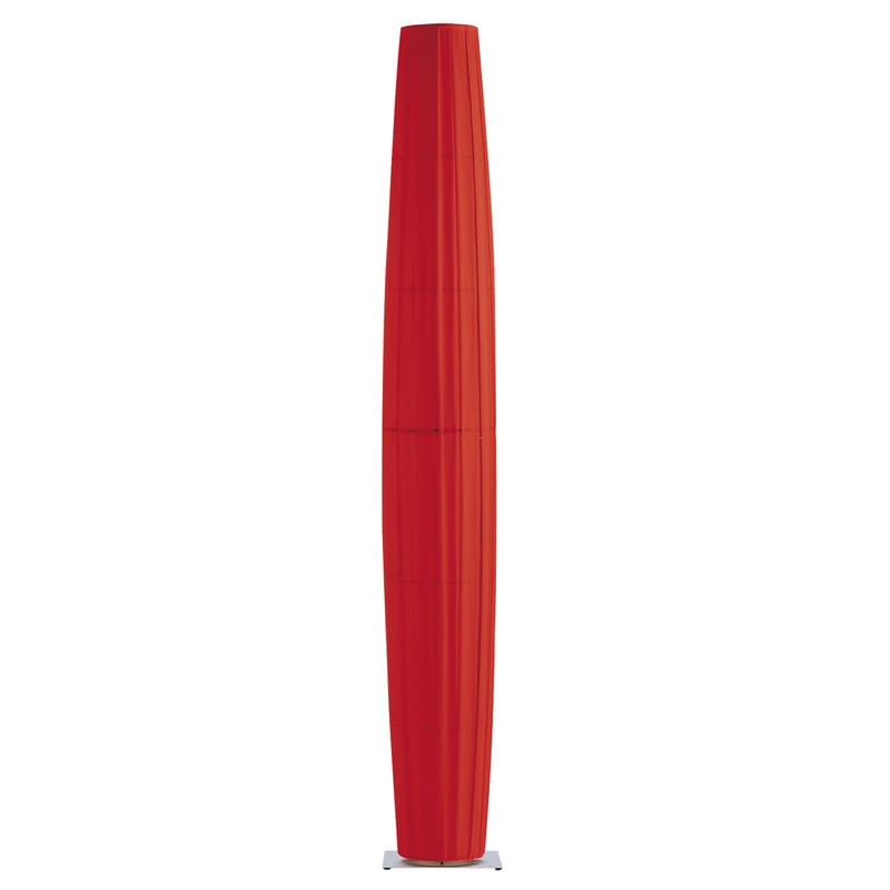 Luminaire - Lampadaires - Lampadaire Colonne tissu rouge / H 280 cm - Dix Heures Dix - H 280 cm / Rouge - Acier brossé, Tissu polyester