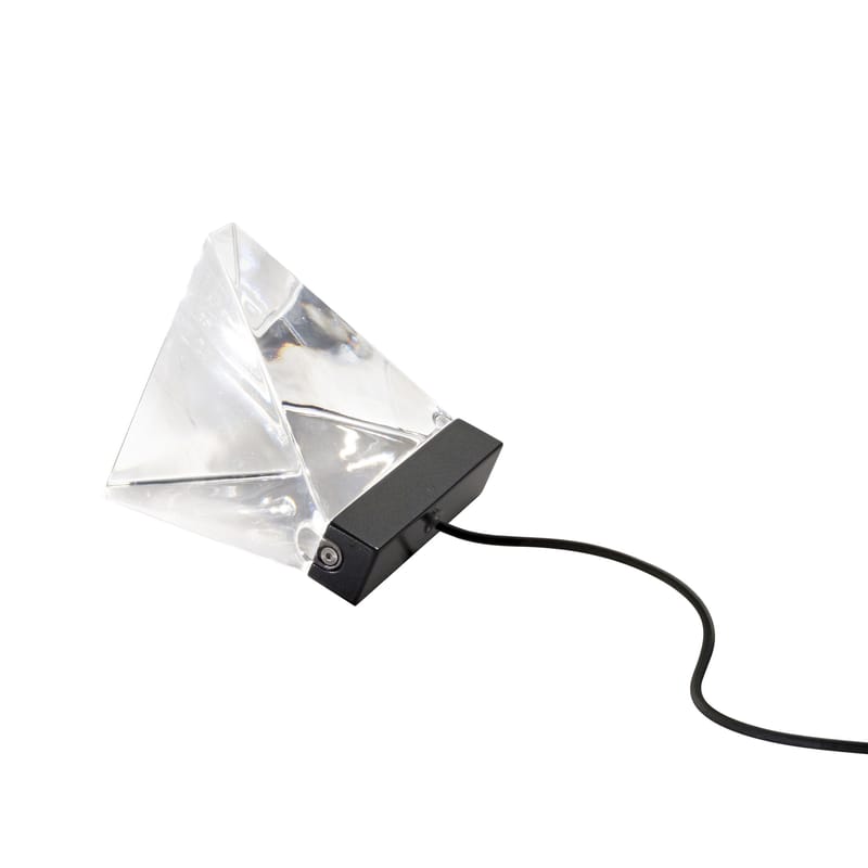 Luminaire - Lampes de table - Lampe de table Tripla LED verre transparent / Cristal - Fabbian - Anthracite / Transparent - Aluminium peint, Cristal