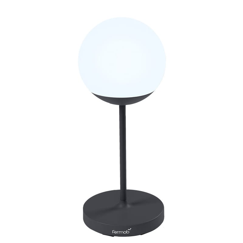 Luminaire - Luminaires d\'extérieur - Lampe extérieur sans fil rechargeable Mooon! LED métal plastique noir / H 63 cm - Bluetooth - Fermob - Carbone - Aluminium, Polyéthylène