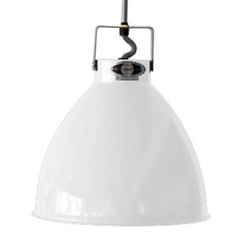 Luminaire - Suspensions - Suspension Augustin métal blanc XL Ø 54 cm - Jieldé - Blanc brillant / Intérieur argent - Métal laqué