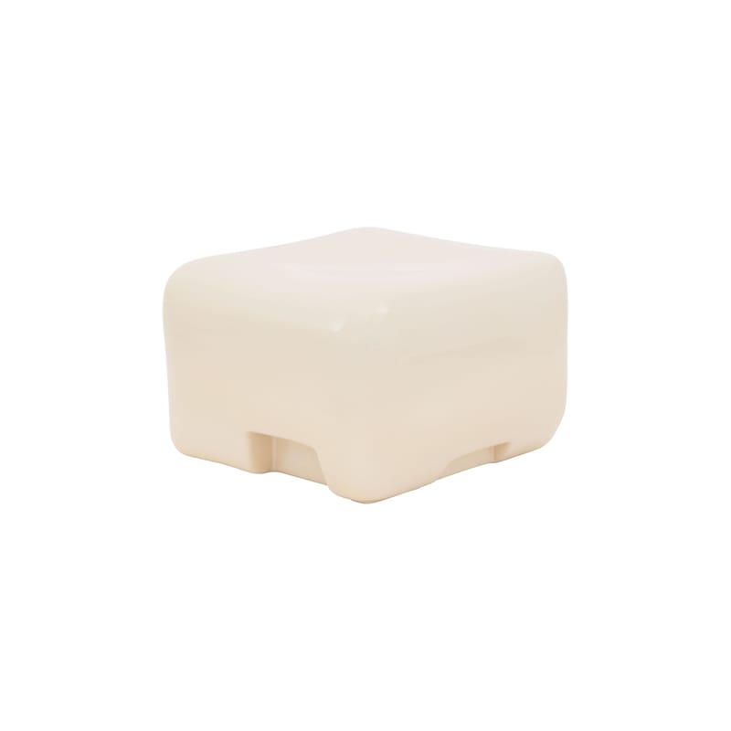 Mobilier - Tables basses - Table d\'appoint Cobble Low céramique blanc / Pouf - 52 x 52 x H 33 cm - TOOGOOD - Crème - Céramique