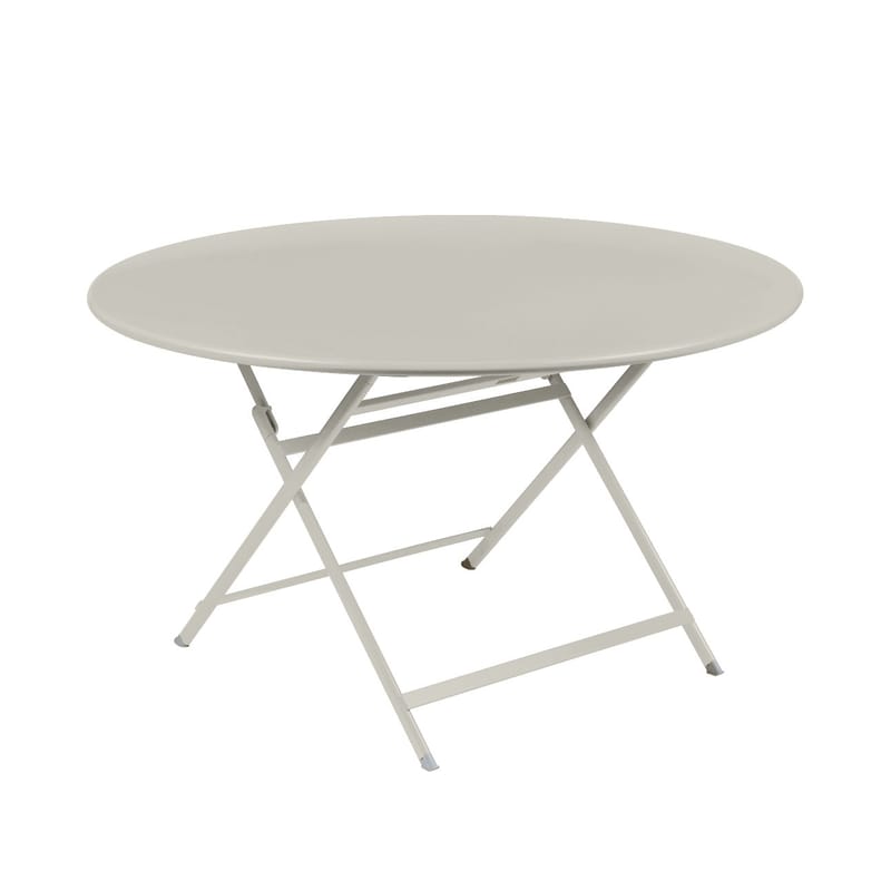 Jardin - Tables de jardin - Table pliante Caractère métal gris / Ø 128 cm / 7 personnes - Fermob - Gris argile - Acier peint