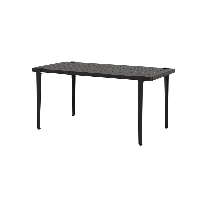 Jardin - Tables de jardin - Table rectangulaire Midi métal noir / 160 x 80 cm - 6 personnes - TIPTOE - Noir graphite - Acier thermolaqué