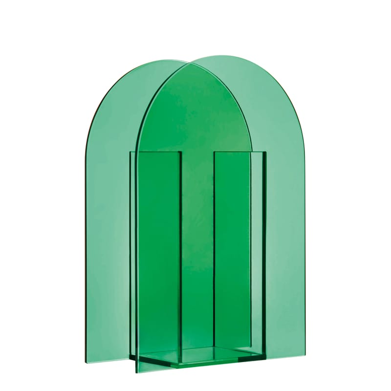 Décoration - Vases - Vase Arch Large verre vert / H 26 cm - & klevering - Large / Vert foncé - Verre teinté