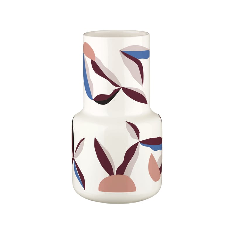 Décoration - Vases - Vase Berry céramique multicolore / Céramique - H 25 cm - Marimekko - H 25 cm / Blanc - Grès