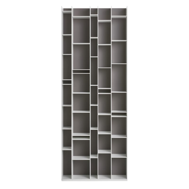 Mobilier - Etagères & bibliothèques - Bibliothèque Random Contraste bois blanc gris / L 81 x H 217 cm - MDF Italia - Blanc / Fond gris - Fibre de bois