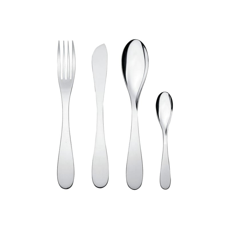 Tableware - Cutlery - Eat.it Cutlery set metal 6 persons / 24 pieces - Alessi - Polished metal - Stainless steel 18/10