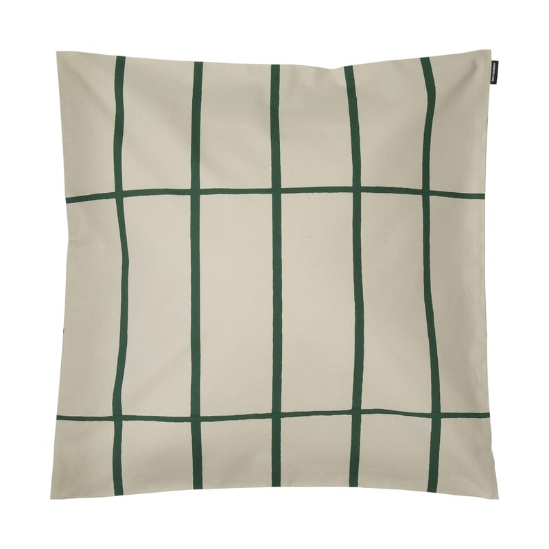 Dekoration - Kissen - Kissenüberzug Tiiliskivi textil grün beige / 50 x 50 cm - Marimekko - Tiiliskivi / Grün & beige - Baumwolle