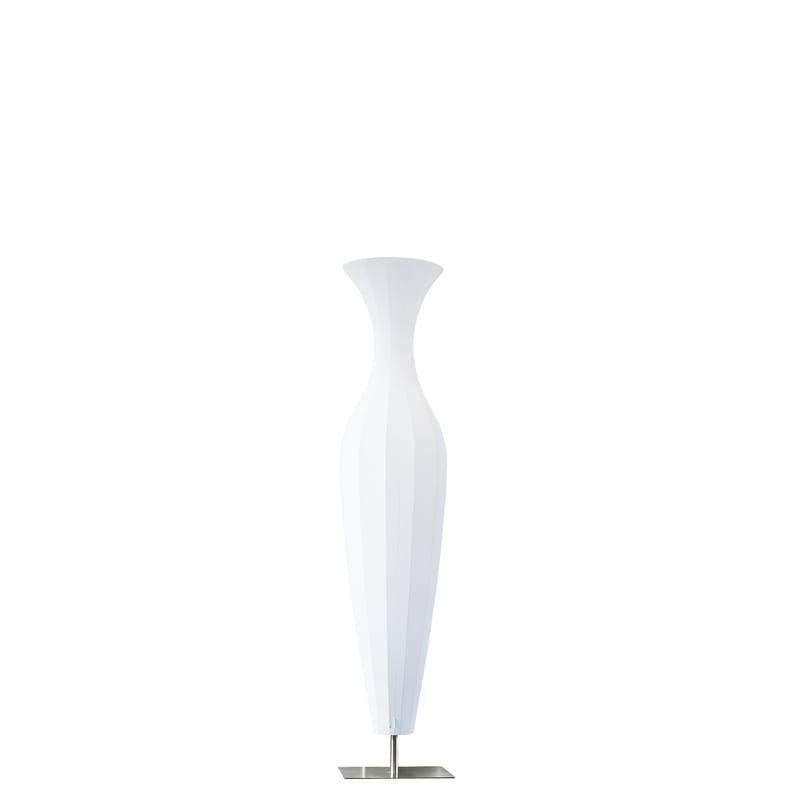 Luminaire - Lampadaires - Lampadaire Aphrodite tissu blanc H 167 cm - Dix Heures Dix - Blanc - Socle inox brossé - Acier inoxydable brossé, Fil d\'acier, Tissu stretch