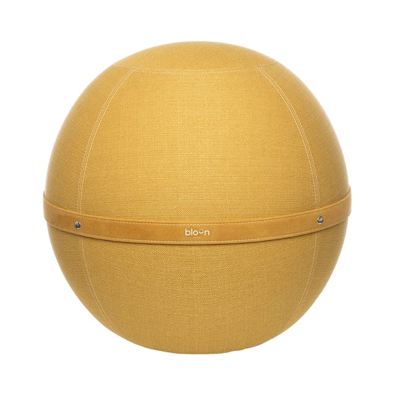 Mobilier - Poufs - Pouf Ballon Original XL tissu jaune / Siège ergonomique - Ø 65 cm - BLOON PARIS - Safran - PVC, Tissu polyester