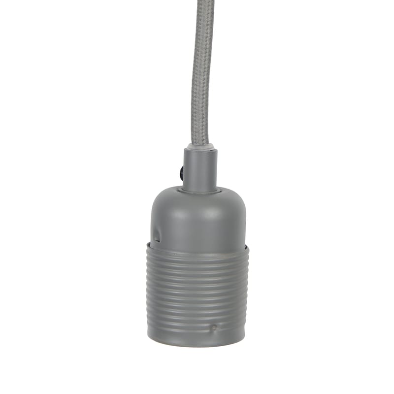 Luminaire - Suspensions - Suspension Frama Kit tissu gris / Set câble & Douille E27 - Frama  - Gris / Câble gris - Métal peint, Tissu