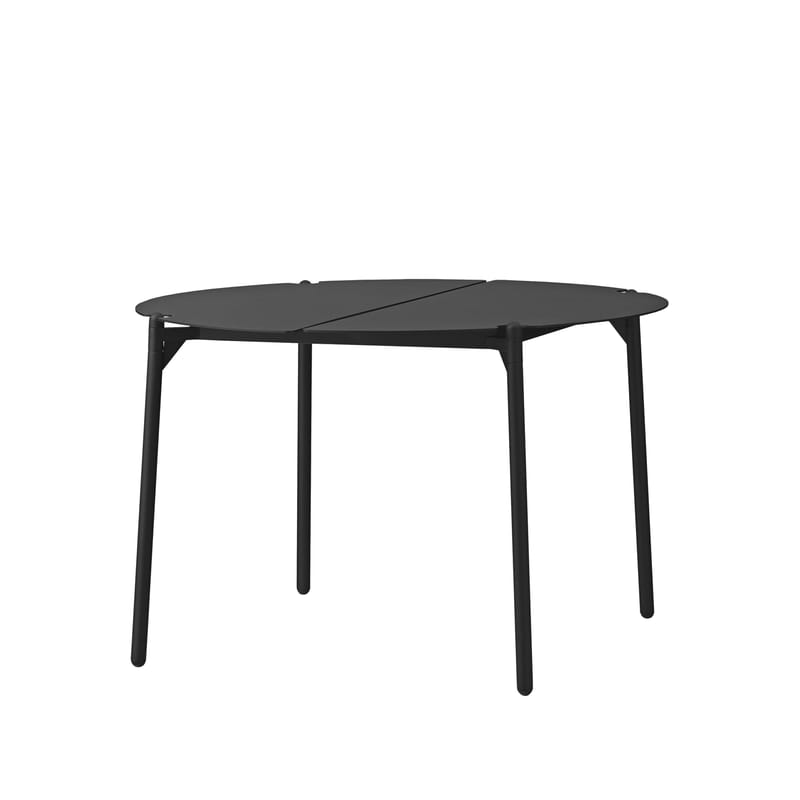 Mobilier - Tables basses - Table basse Novo métal noir / Ø 70 x H 45 cm - AYTM - Noir - Acier revêtement poudre, Aluminium revêtement poudre