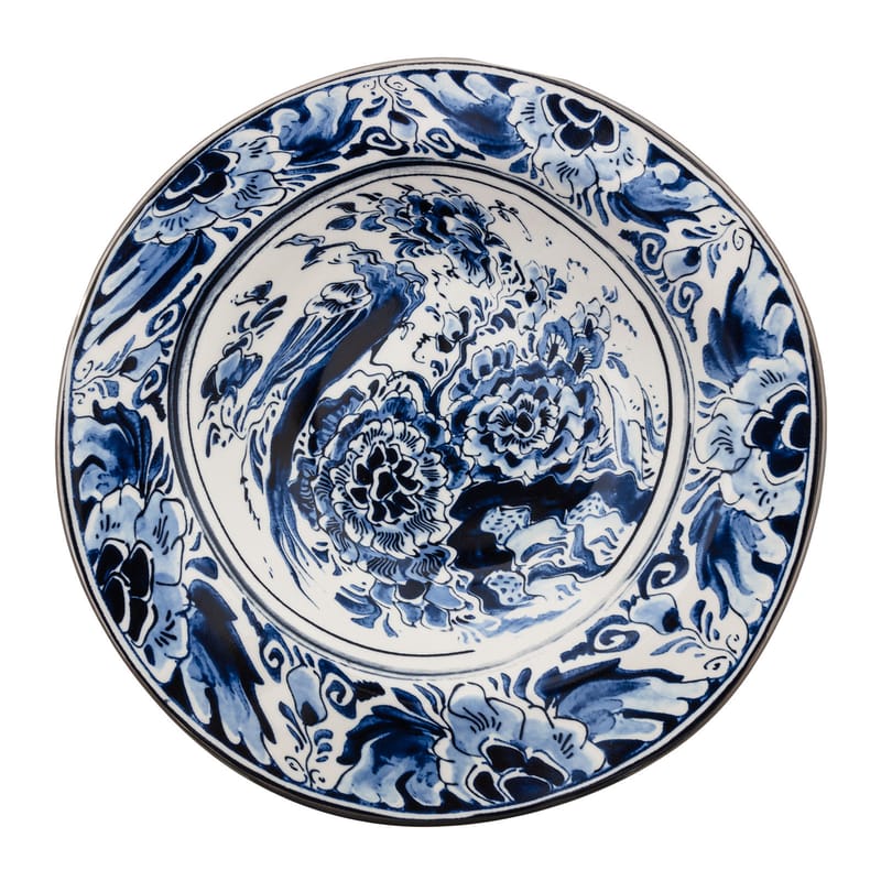 Table et cuisine - Assiettes - Assiette creuse Classics on Acid - Flower Bird céramique bleu / Ø 25,4 cm - Diesel living with Seletti - Flower Bird - Porcelaine fine
