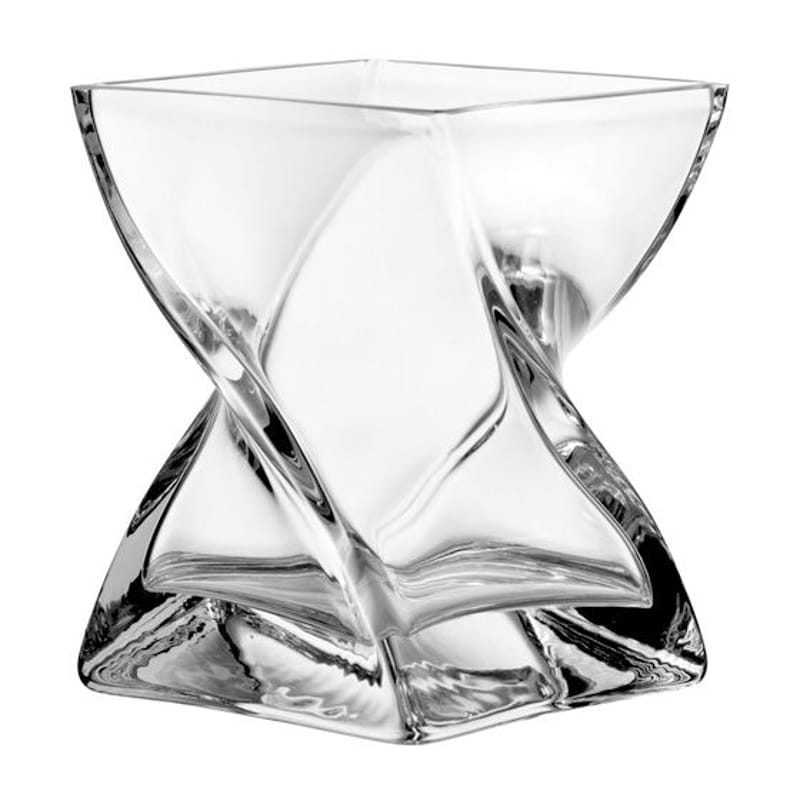 Decoration - Vases - Swirl Candle holder glass transparent H 17 cm - Leonardo - H 17 cm - Clear - Glass