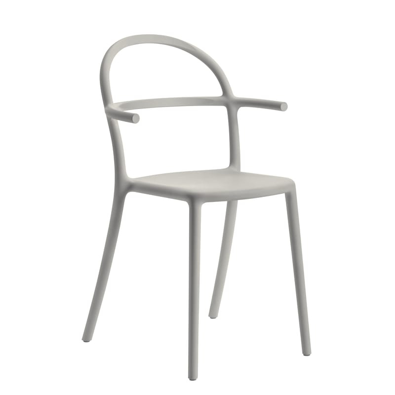 Mobilier - Chaises, fauteuils de salle à manger - Fauteuil empilable Generic C plastique gris - Kartell - Gris - Prolypopylène