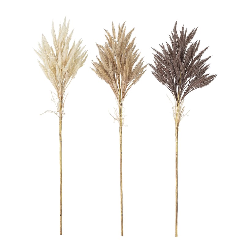 Décoration - Pots et plantes - Fleurs séchées artificielles  plastique marron beige / Set de 3 - H 80 cm - Bloomingville - Ton beige / brun - Fer, Papier, Polyéthylène