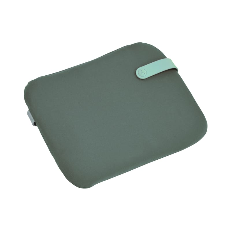 Décoration - Coussins - Galette de chaise Color Mix tissu vert / Pour chaise Bistro - 38 x 30 cm - Fermob - Vert safari - Mousse, PVC, Tissu acrylique