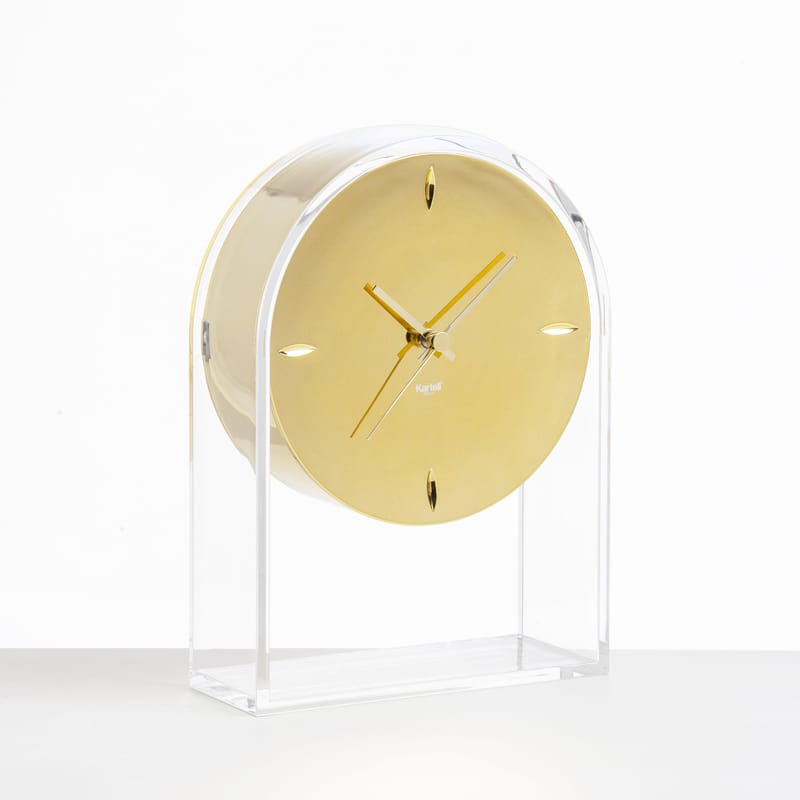 Décoration - Horloges  - Horloge à poser L\'Air du temps plastique or transparent / H 30 cm -  Eugeni Quitllet, 2017 - Kartell - Or / Cristal - Technopolymère thermoplastique