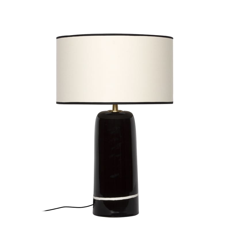 Luminaire - Lampes de table - Lampe de table Sicilia Large céramique noir / H 60 cm - Maison Sarah Lavoine - Noir - Céramique, Coton