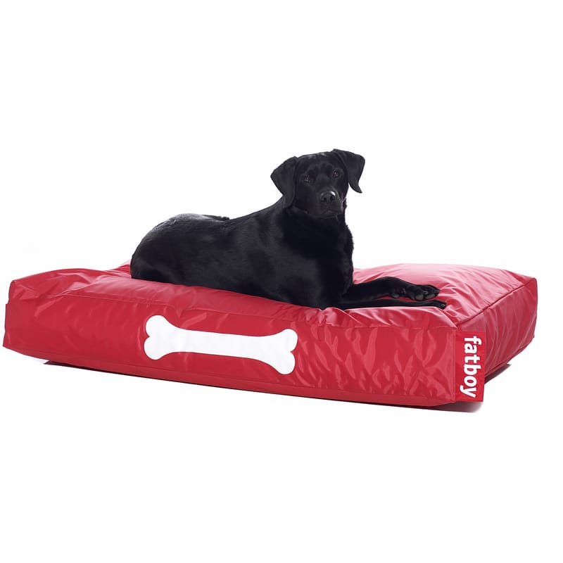 Mobilier - Poufs - Pouf pour chien Doggielounge Large tissu rouge / Nylon - 80 x 120 cm - Fatboy - Rouge - billes EPS, Nylon