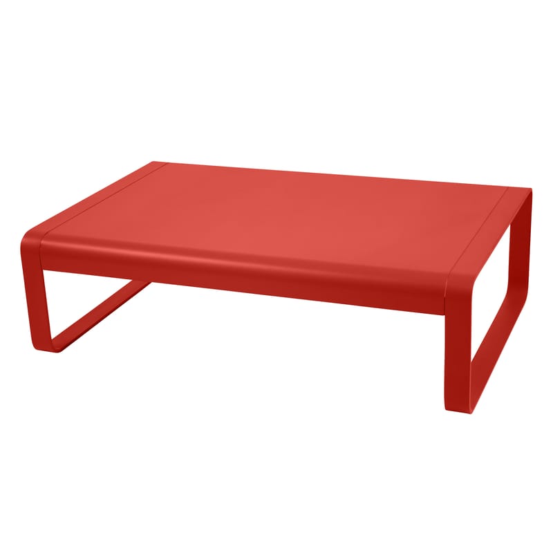 Mobilier - Tables basses - Table basse Bellevie métal rouge orange / Aluminium - 103 x 75 cm - Fermob - Capucine - Aluminium laqué