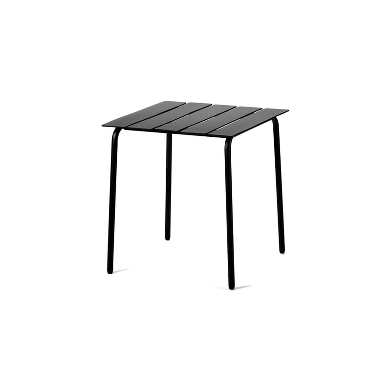 Jardin - Tables de jardin - Table carrée Aligned métal noir / By Maarten Baas - 70 x 70 cm / Aminium - valerie objects - Noir - Aluminium thermolaqué