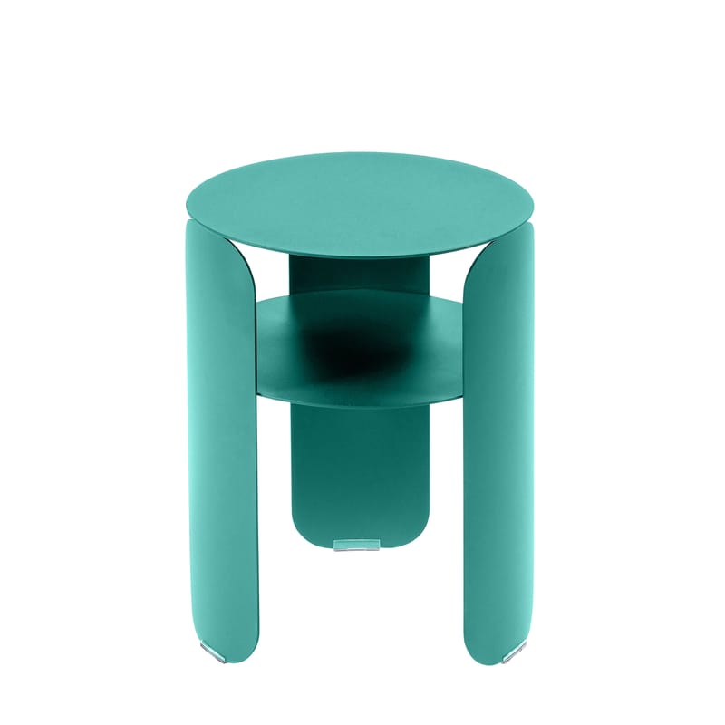 Mobilier - Tables basses - Table d\'appoint Bebop métal bleu / Ø 35 x H 45 cm - Fermob - Bleu Lagune - Aluminium peint