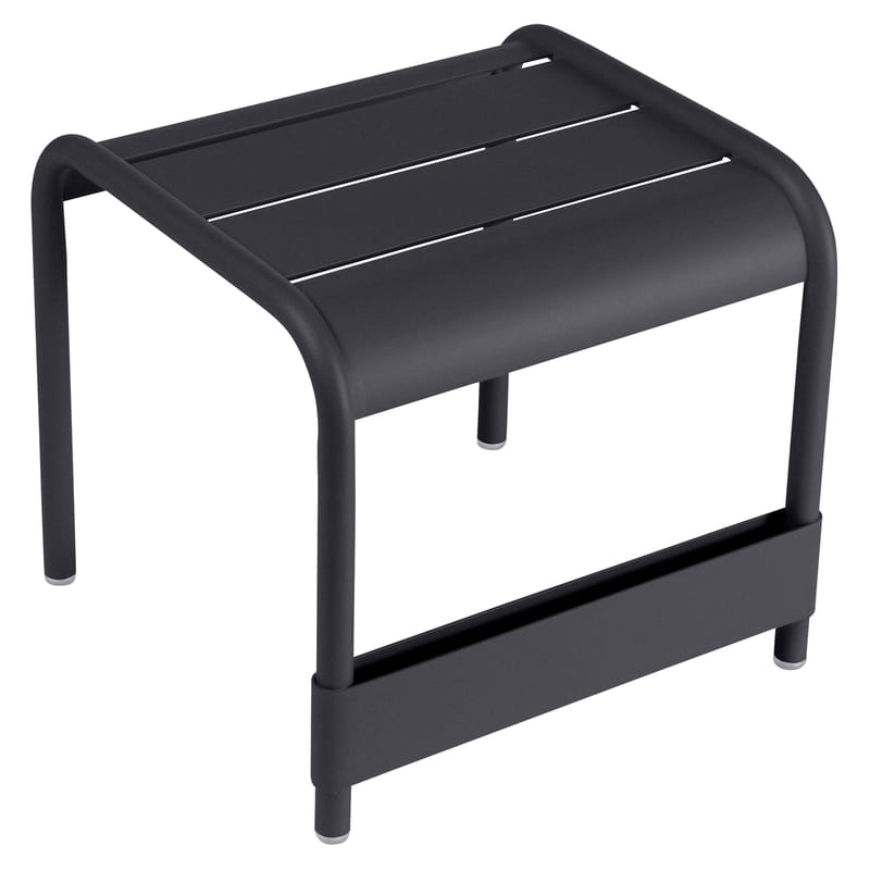 Mobilier - Tables basses - Table d\'appoint Luxembourg métal gris / Repose-pieds - 44 x 42 cm - Fermob - Carbone - Aluminium laqué