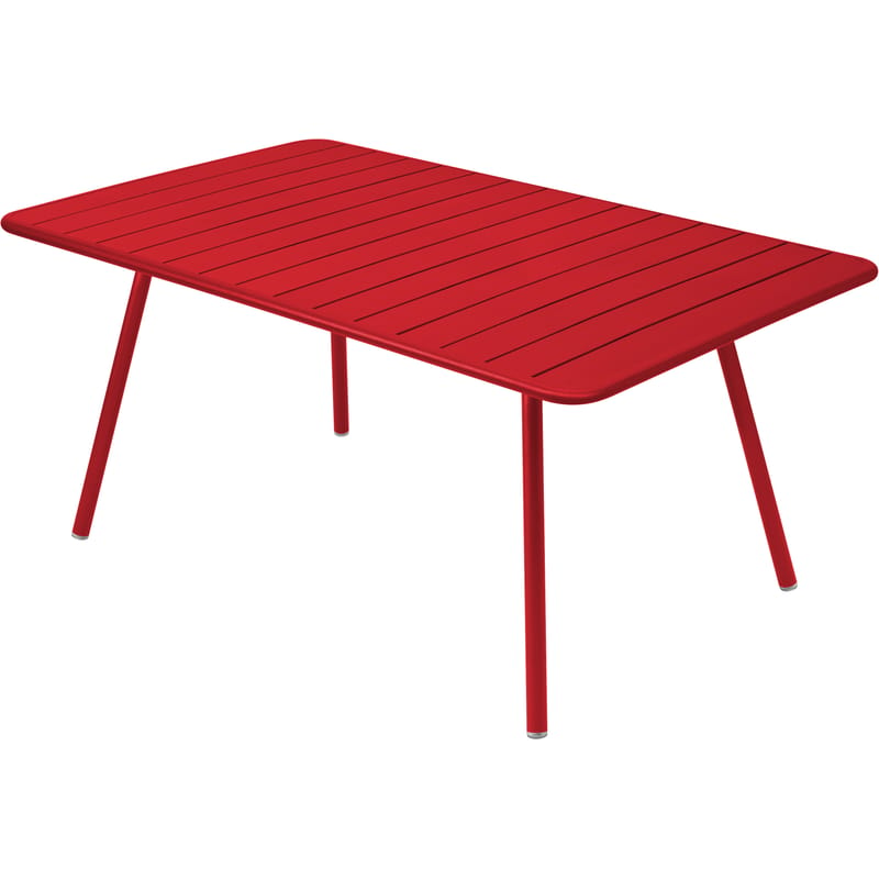 Life Style - Table rectangulaire Luxembourg / 6 à 8 personnes - 165 x 100 cm - Fermob - Coquelicot - Aluminium laqué