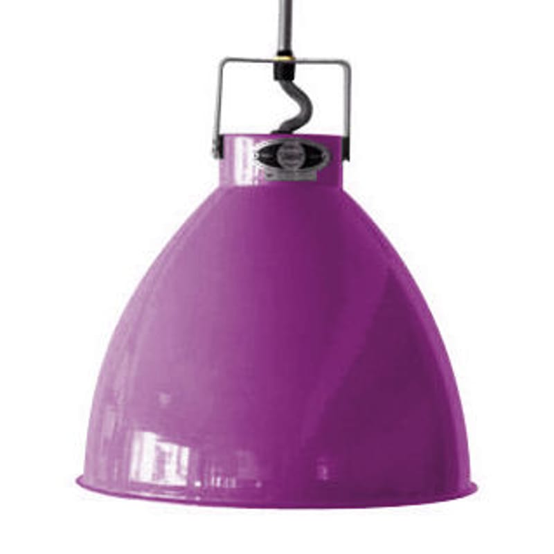 Luminaire - Suspensions - Suspension Augustin métal violet Large Ø 36 cm - Jieldé - Violet brillant/ Intérieur argent - Métal laqué